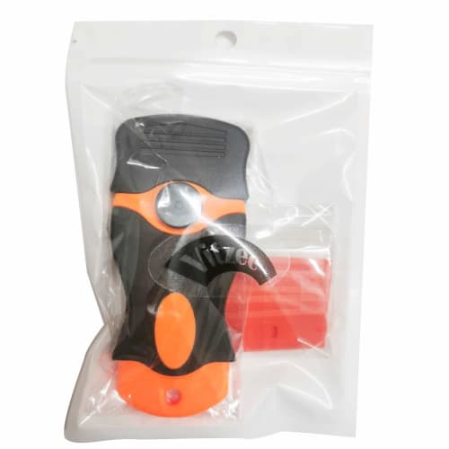 Vitzee Plastic Scraper Sticker Remover Spatula + 5 Plastic Blades + 5 Steel Blades, Interchangeable Blades, for Glass Cleaning, Bathroom, Kitchen, Car