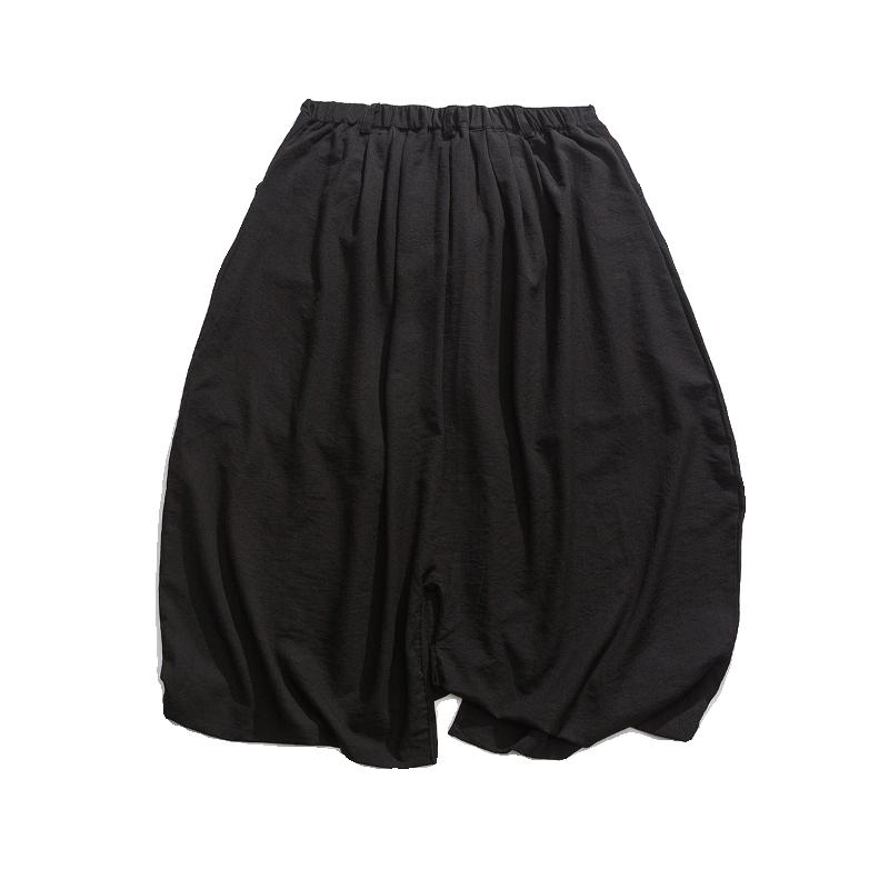 Pantaloni harem pentru bărbați Pantaloni de jogging cu crotch în jos Pantaloni casual uni pentru bărbați Hip Hop largi 2024 Noi fuste din bumbac până la vițel Pantaloni pentru bărbați cu picioare largi