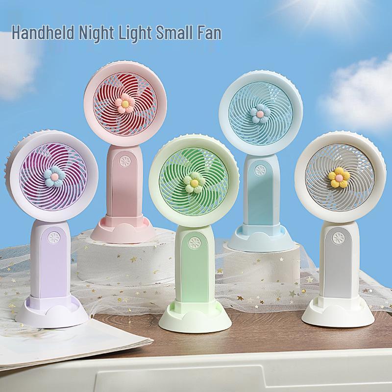 Handheld Mini USB Fan: Portable, Rechargeable Desktop Fan with Cross-Border Lighting
