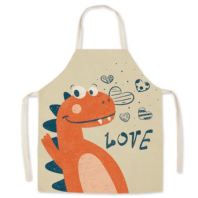 Cartoon Print Oil-Proof Parent-Child Kitchen Apron, Sleeveless Neck-Hanging Style