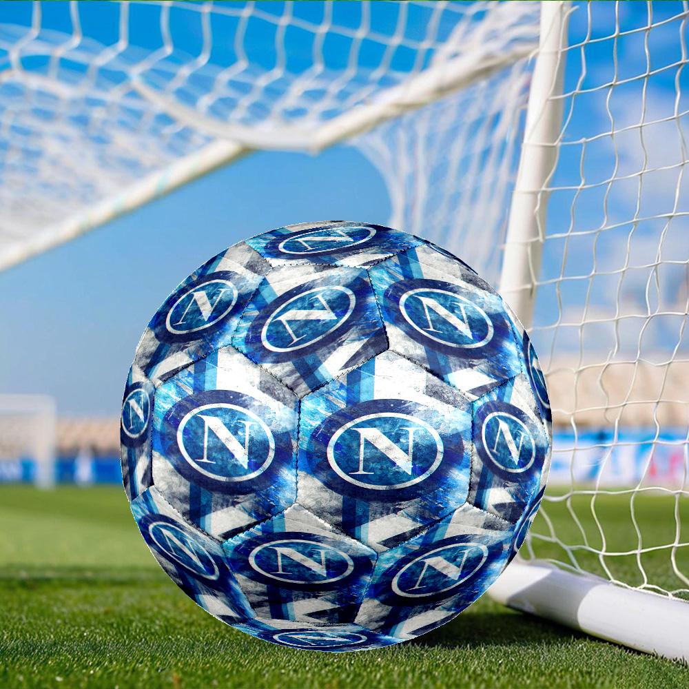 Napoli Blue Energy Symbol Size 5 Soccer Ball, Suitable for Training and Matches, High-Elasticity, Wear-Resistant Material Gift for Fan