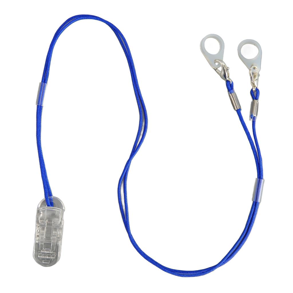 Hörgerätehalter, transparenter Clip, blaues Seil, Nylon, einfache Befestigung, Hörgeräte-Lanyard für Gartenarbeit, sp