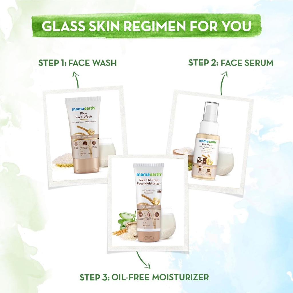 Mamaearth Rice Water Face Wash With Niacinamide 150ml For Glass Skin – Hydrating & Brightening Skincare For All Skin Types
