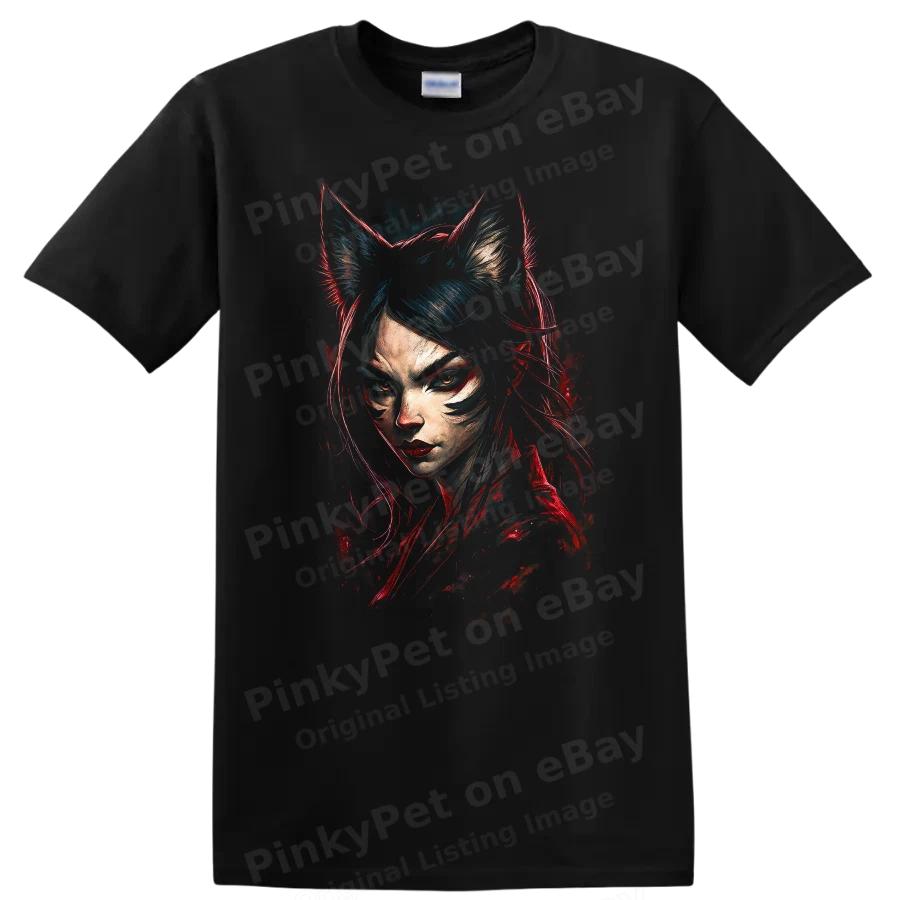 Japanese Style Warrior T Shirt Anime Art Graphic Tee Fashion Mystic Design
