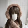 Faux Fur Antlers Hairband Japanese Lolita Headband Christmas Elk Deer Scarf Winter Furry Thicken Earmuffs Cosplay Accessories