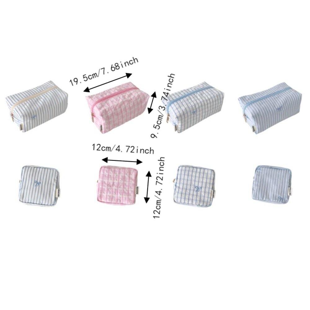 Large Capacity Bow Cosmetic Bag Korean Style Cloth Portable Beauty Case  Vacation Travel