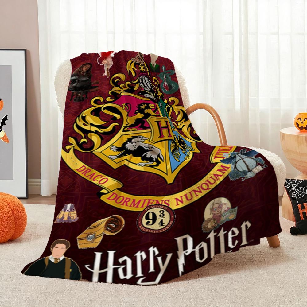Hogwarts Four Houses Flannel Blanket Soft Warm Fleece Blanket For Living Room Air Conditioner Room Lightweight Home Decor Gift For Friends