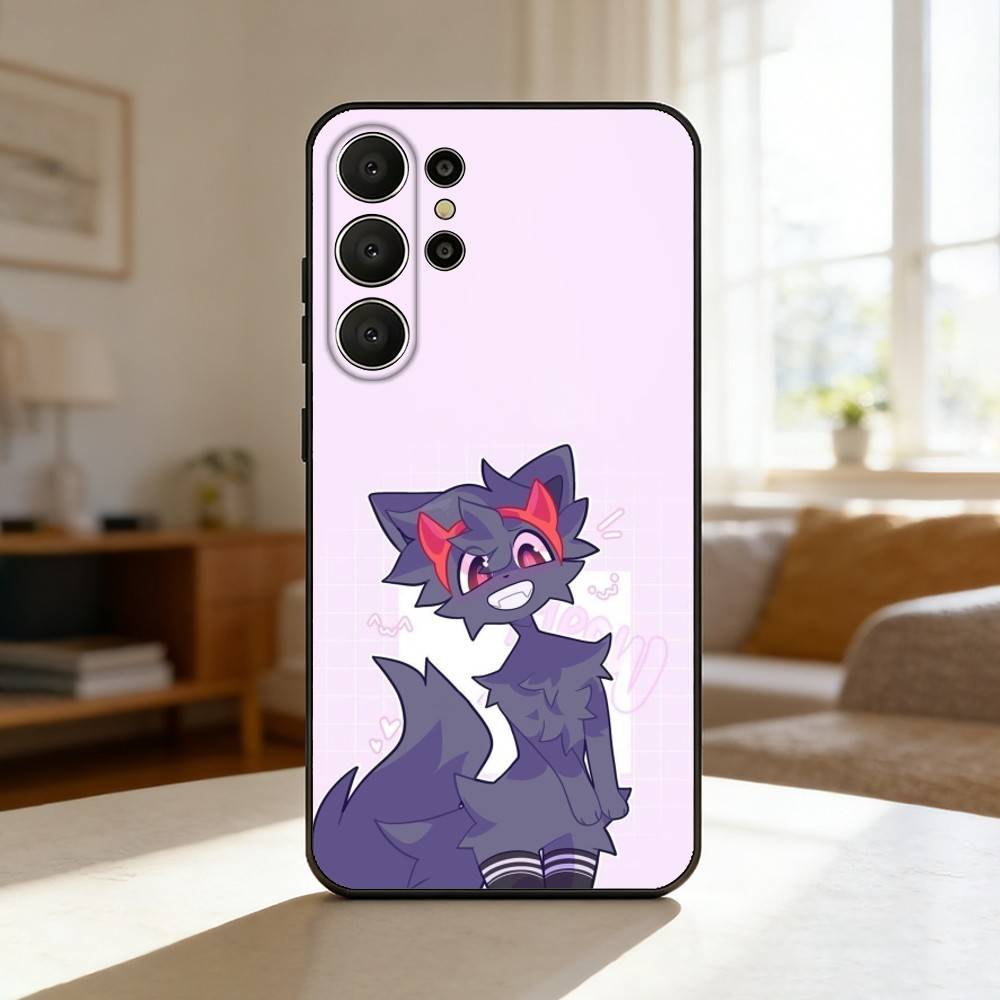 Cute B-Boykisser Phone Case For Samsung S26,S25,24,23,22,30,21,10,9,Ultra,Plus,Lite,FE Soft Black Case Samsung S21plus