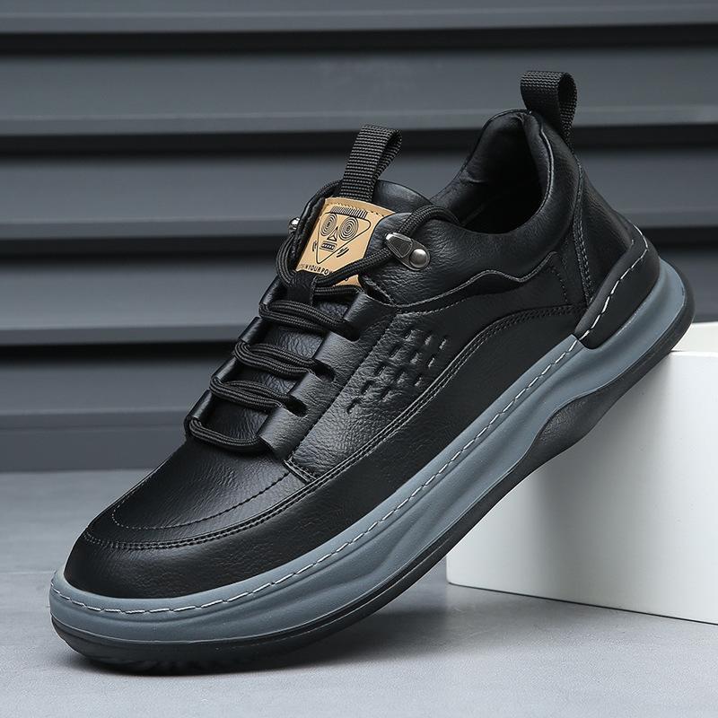Men's shoes spring new leather breathable sports casual hole shoes trendy versatile men's hollow leather shoes men