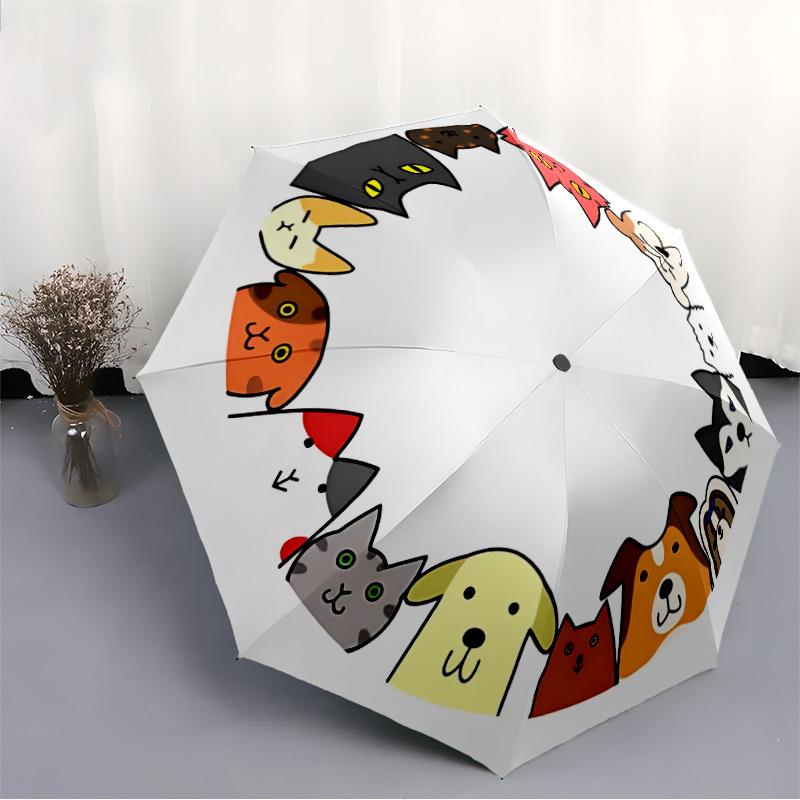 1pc Pet Circle Automatic Open/Close Umbrella, Portable Folding Umbrella for Everyday Use Yy250826003