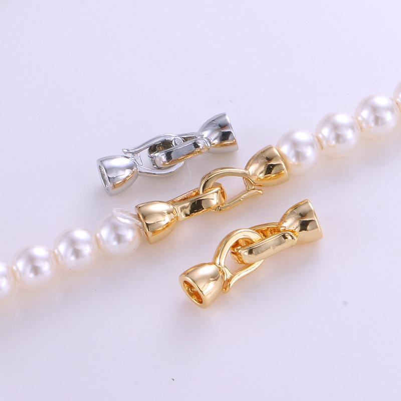 2pcs DIY Jewelry Making 18K Gold Plated Pearl Necklace Connector Fastener Handmade Necklace Bracelet Accessories Supplies