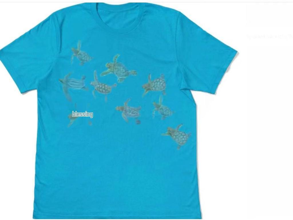 2025 Sea Turtle Ocean Crusher T-Shirt - Beach Sunshine 100% Cotton Tee