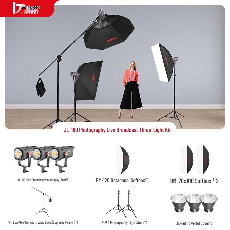 JINBEI JL-160 LED Continuous Photography Light Kit