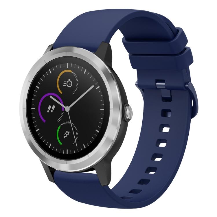 

For Garmin Vivoactive 3 20mm Solid Color Soft Silicone Watch Band For Garmin Vivoactive 3 синій