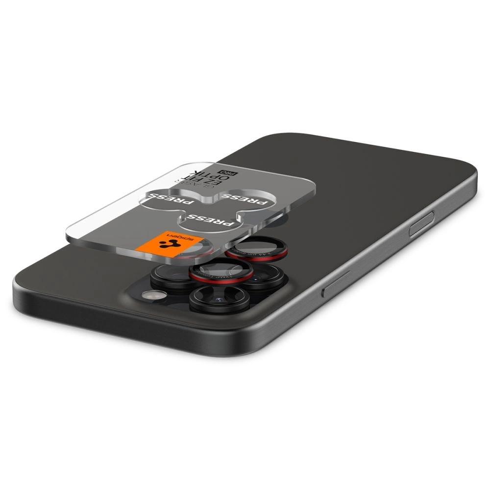 Szkło hartowane Spigen Optik Pro L-Series Glas.tR EZ Fit na aparat do iPhone 14 Pro / Pro Max / 15 Pro / Pro Max / 16 Pro / 16 Pro Max - czarne