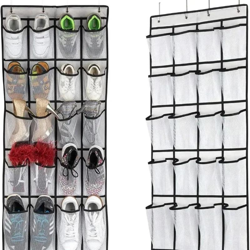 Wall Mounted Storage Bag  Mesh Shoe Storage Bag Hanging Bag For Miscellaneous Items Behind The Door Shoe Organizer