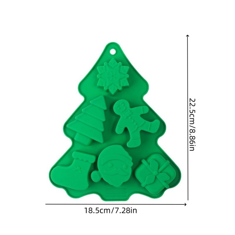1pcChristmas Silicone Cookie Mold Cake Candy Chocolate Fondant Mold Christmas Tree Snowflake Gingerbread Man Bell