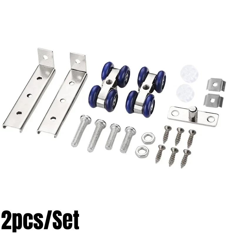 

2Pcs Pocket Door Roller Hardware Slide,4 Wheel Sliding Doors Bearing Pulley Home Room Wood Door Hanging Wheels,Rail Track Pulley