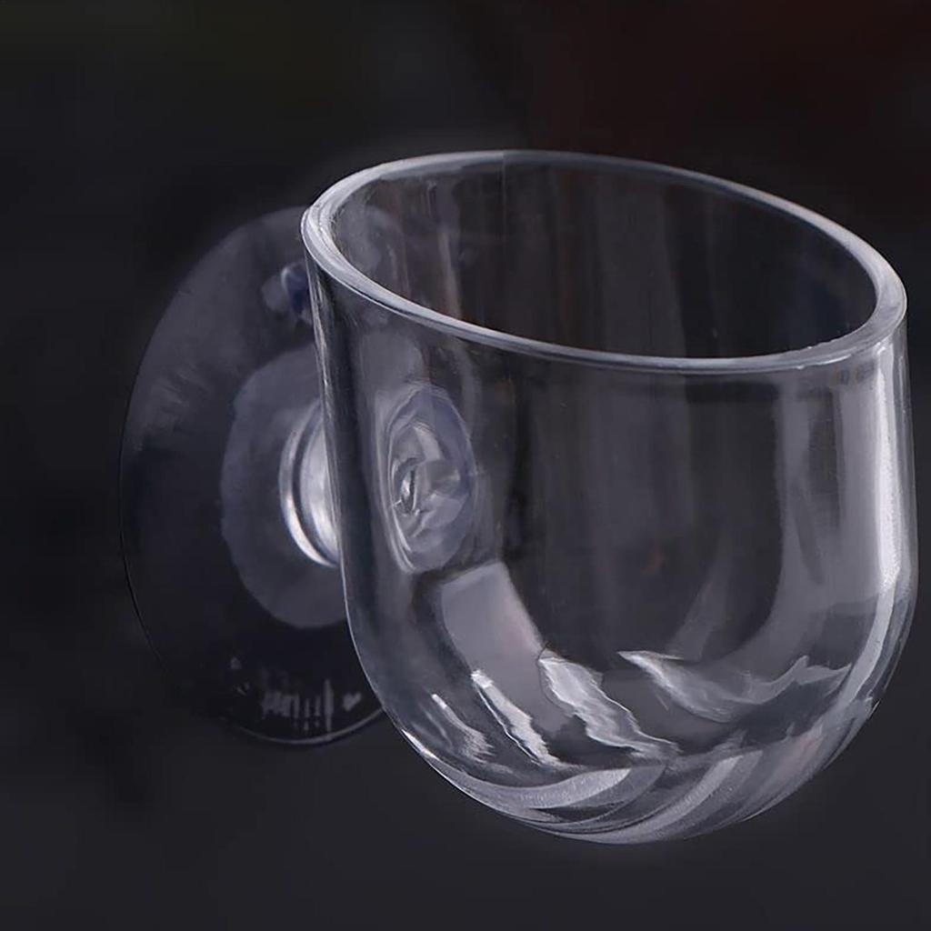 Acrylic Planter Cups Aquarium Fish Tank Glass Plant Pot with Suction Holder Feeding Container Stand for Aquarium Lanscape