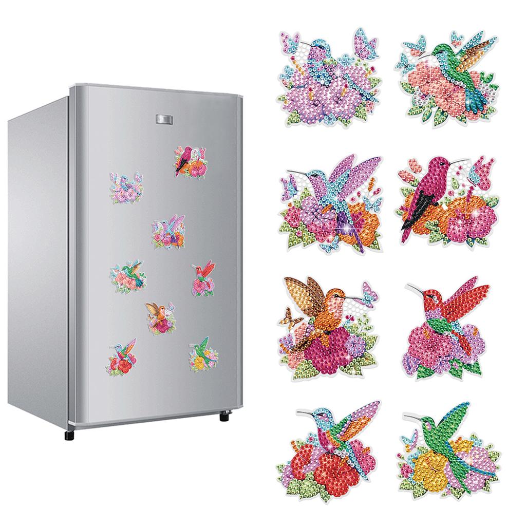 16Pcs Butterfly Hummingbird DIY Diamond Art Magnets Magnetic Diamond Art Decor Diamond Painting Art Refrigerator Magnets