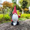 Resin Christmas Santa Claus Statue Cute Dwarfs Figurines  Outdoor