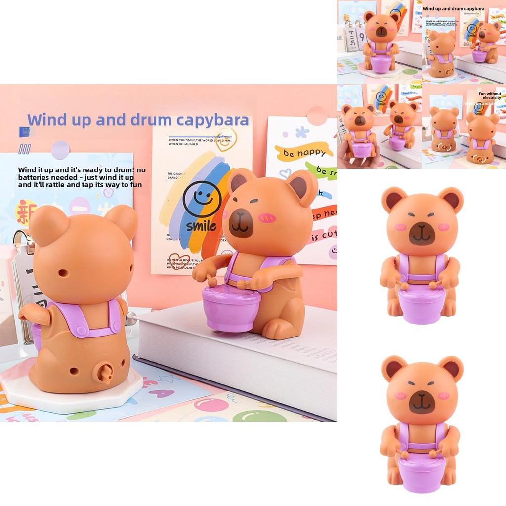 Capybara Toy Drum With Spring Mechanism For Early Childhood Learning And Sensory Development