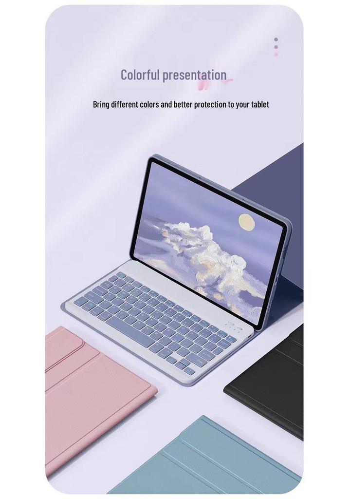 Compatible Red Xiaomi Redmi Pad SE 11 10.6" Tablet Case w/ Detachable Magnetic Bluetooth Keyboard (7 Pro) Leather Cover.