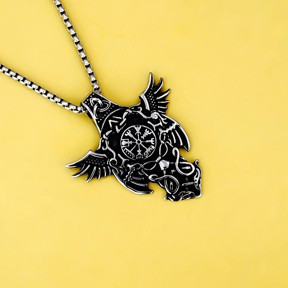 Halsband Herrar Nordisk Viking Kompass Symbol Hänge