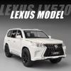 1:32 Scale Lexus LX570 Off-Road Alloy Diecast Car Model,Pull Back Metal Vehicle Toy with Sound and Light 6 Open Doors for Kids Adults Gift Collection