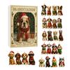 Cute Dog Breed Pendants with Santa Hats Advent Calendar, 2D Acrylic Breeds Ornaments, 24-Days Christmas Unique Collectibles for Fans Countdown