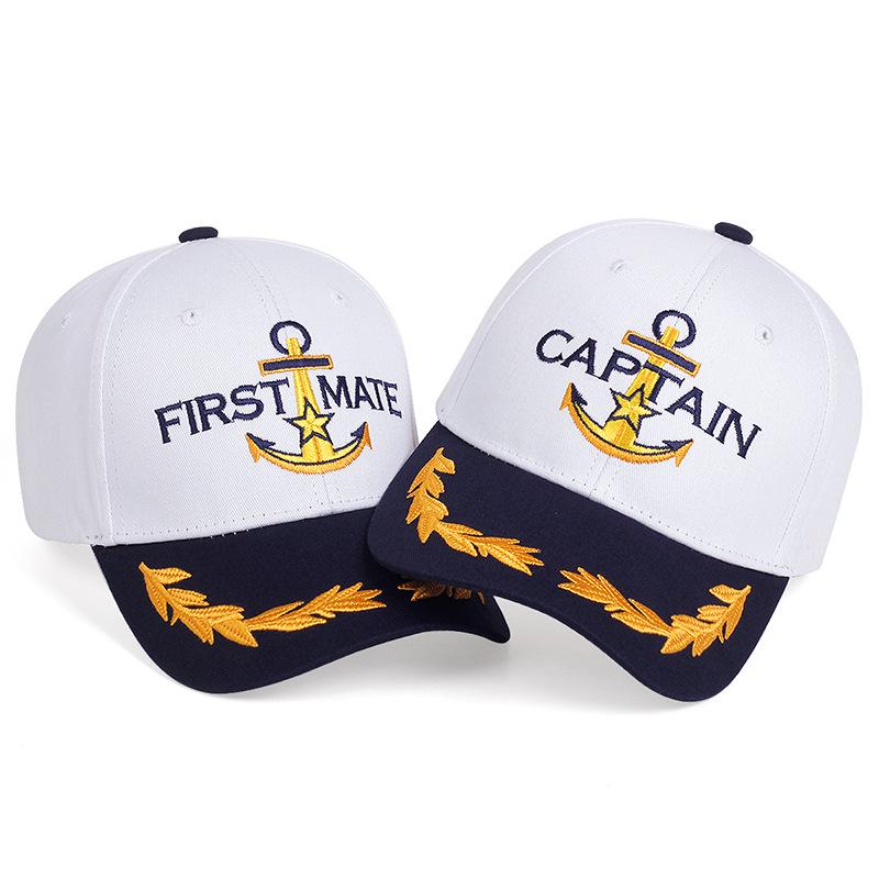Brand Oohmy Men Women Baseball Caps Embroidered Captain & First Mate Hats Boating Marine Sailor Party Fun Hat