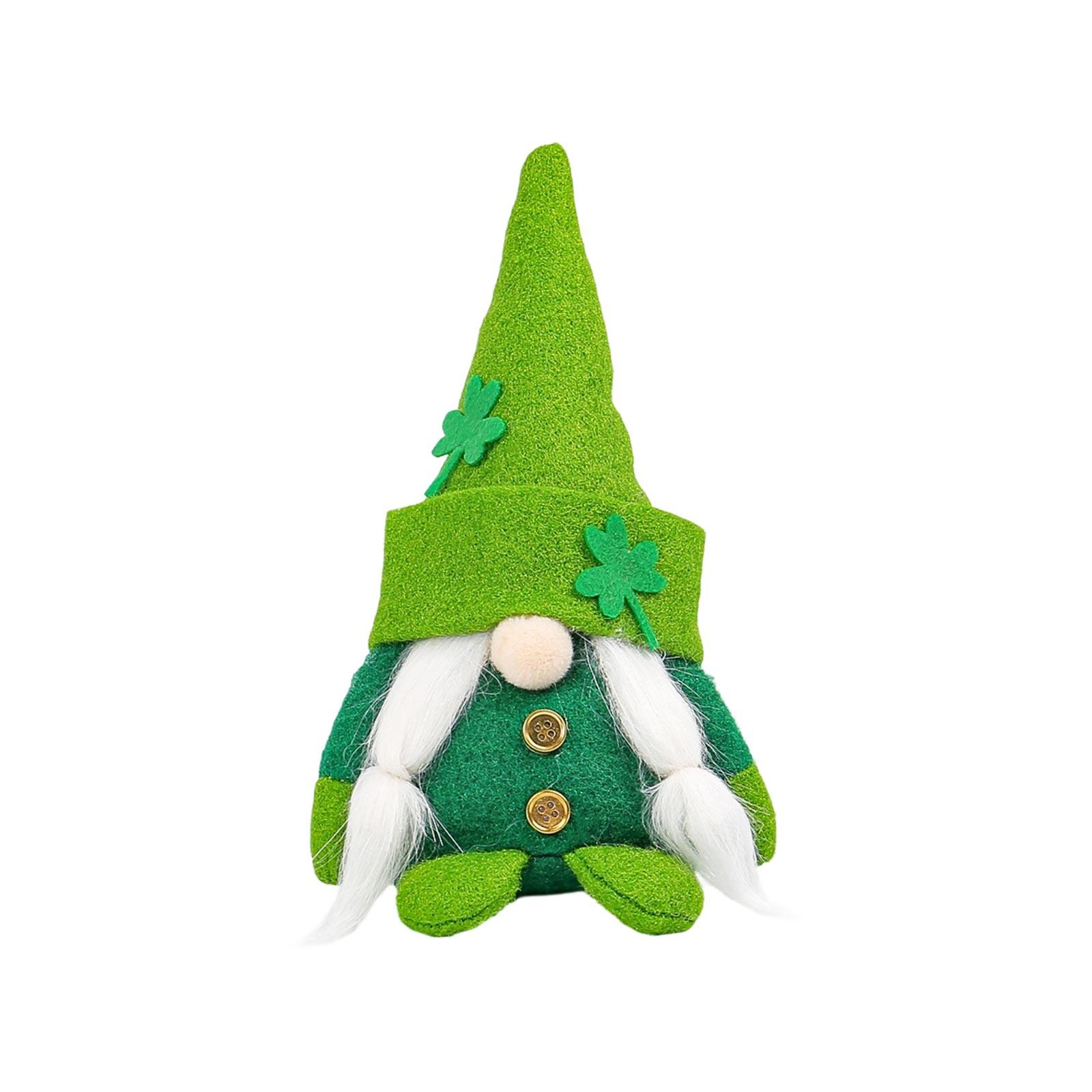 

St. Patrick s Day Faceless Gnome Dolls Decoration Ornament Green Hat Full Beard Festival Decor Dwarf Ornament green