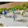 Mini Glass Flower Decor Colored Glaze Simulation Floral Glass Flower Bouquet Hand-blown Glass Flower Home Room Decoration