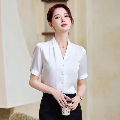 Women's V-Neck Chiffon Professional Blouse