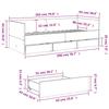 Daybed with Drawers Without Mattress Smoked Oak 90 X 200 Cm