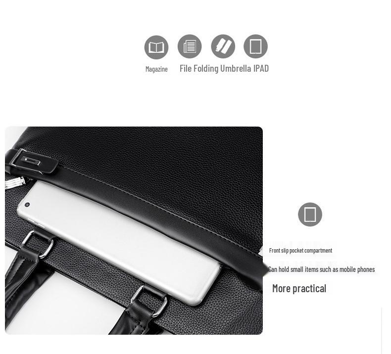 Men's Wear-Resistant Leather Laptop Briefcase - Large Capacity Crossbody/Shoulder Bag