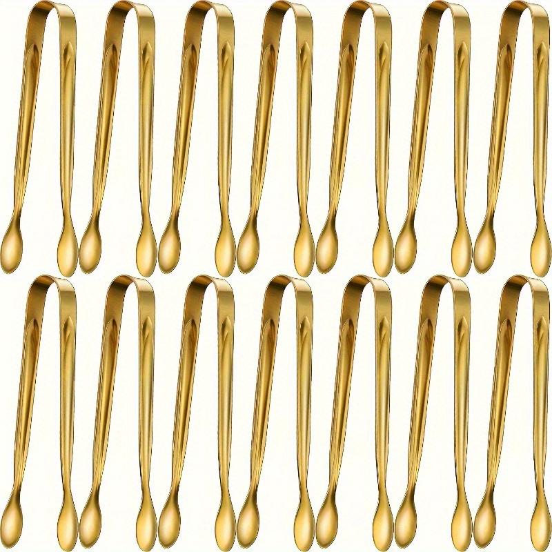 5pcs Golden Mini Serving Tongs - Elegant Stainless Steel Appetizer & Snack Servers for Weddings, Parties, and Charcuterie Trays
