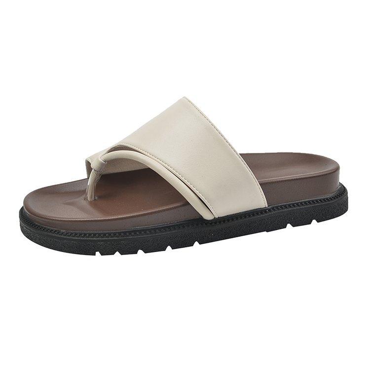 Fashion 2025 Summer New Casual Flat Bottom Slippers Women's Shoes Clip Toe Fashion Low Heel Sandal Slippers Platform Black Flip Flops