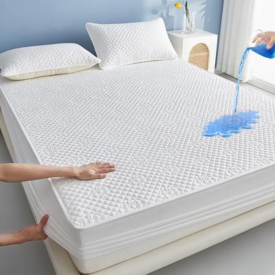 Bedclothes 3-piece Set Water Washed Cotton Waterproof Bedsheet Soft and Breathable Fitted Sheet  Mattress Protector Cover Not Fading Not Deforming