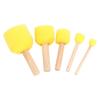 5PCS Round Foam Sponge Brush with Wooden Handle Durable Resuable Sponge Brushes for Kids DIY Painting Supplies