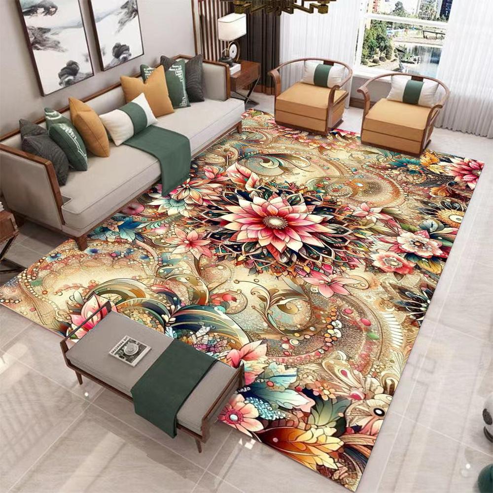 

Роскошные Цветочные Ботанические Моющиеся Коврики для Пола Ковры для Гостиных Столовой Нескользящий Коврик Спальня Прикроватный Мягкий Коврик 50x80cm