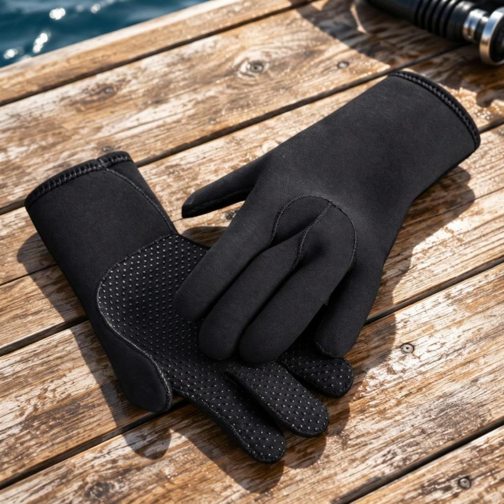 FullFinger Diving Gloves with Extended Cuffs for Snorkeling S 02 Glove Black