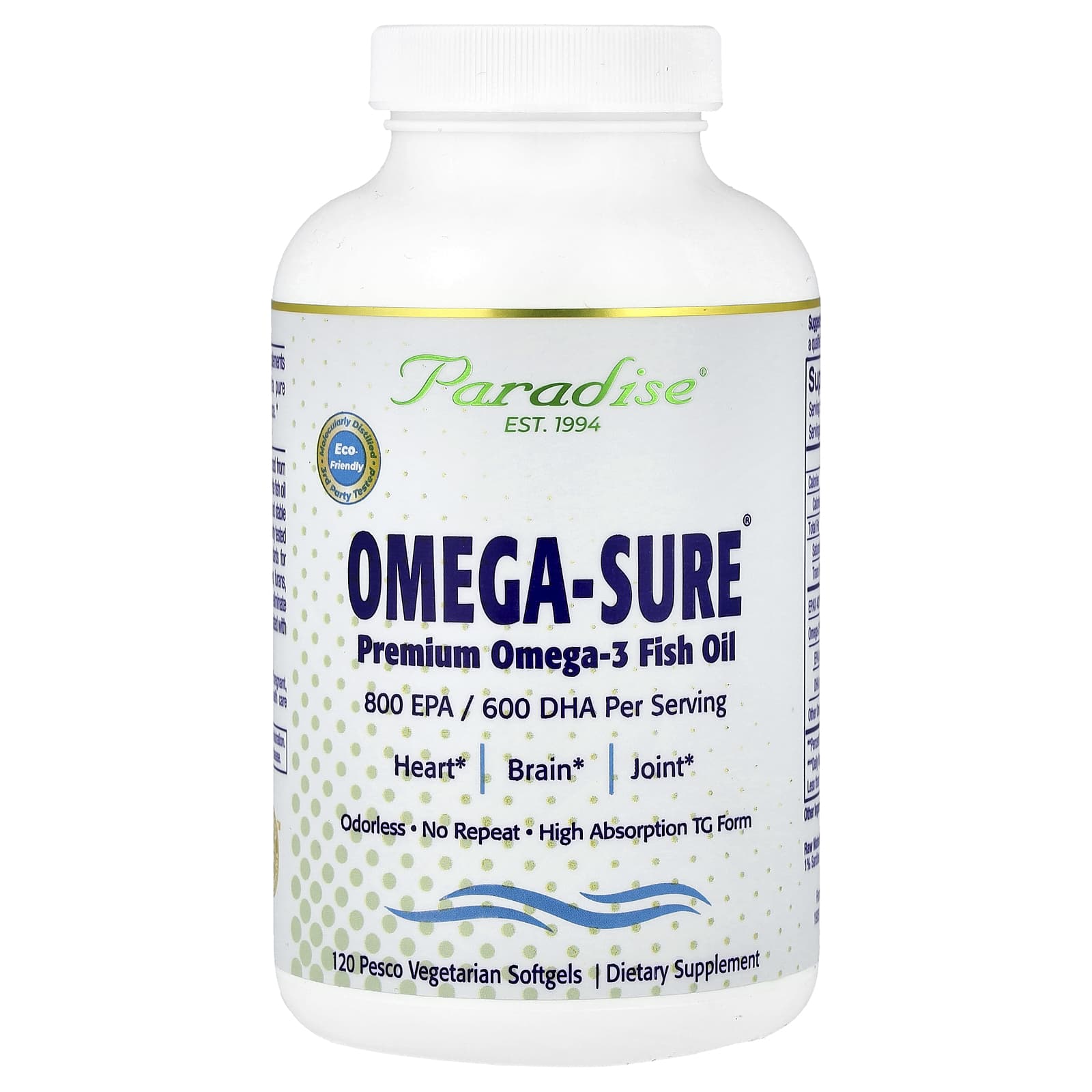 

Omega-Sure®, Premium Omega-3 Fish Oil, 120 Veggie Softgels