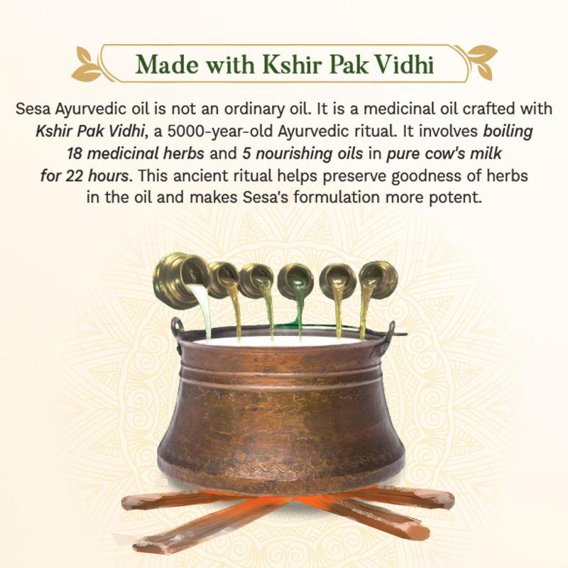 SESA Ayurvedic Hair Oil For Hair Fall Control & Growth With Bhringraj And 17 Herbs 5 Oils 90ml Pack Of 1