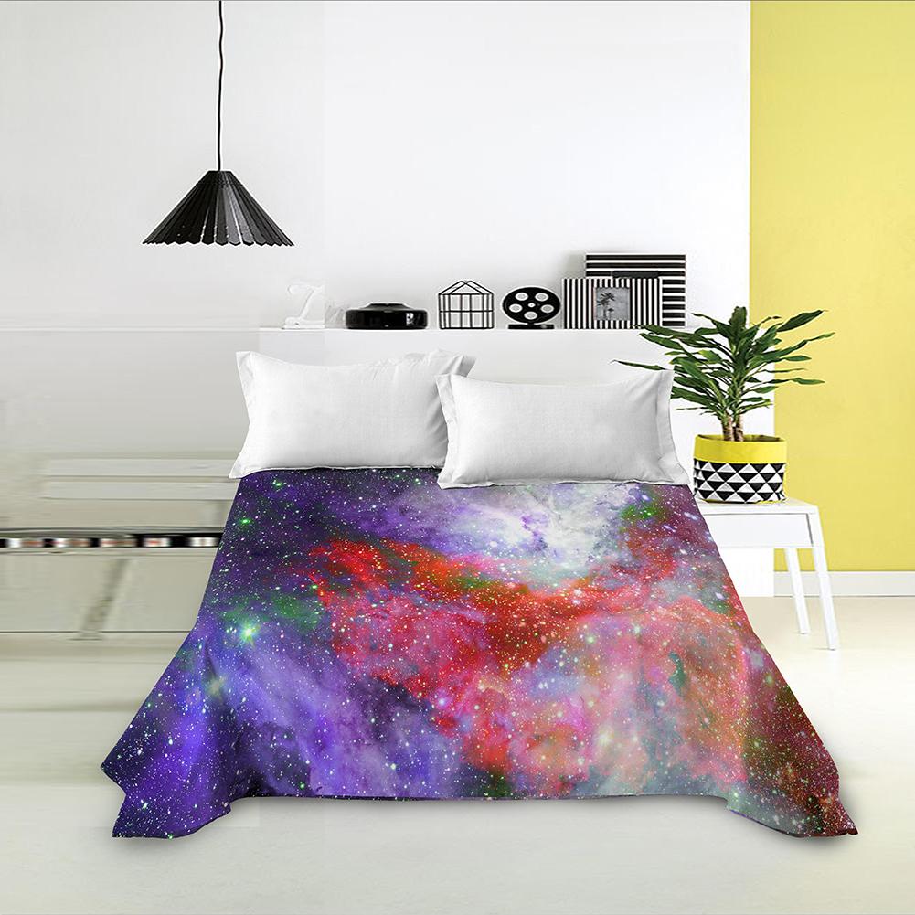 Galaxy Weltraumdruck King Queen Spannbettlaken 3D Sternenhimmel Bettwäsche Laken Universum Weiches Polyester Bettwäsche Leinen für Jungen Teenager Erwachsene