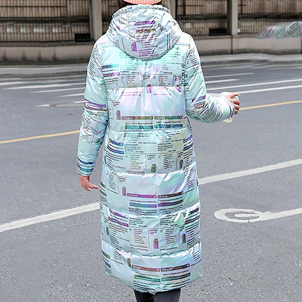 Women's Winter Fashion Long Over-The-Knee Hooded Thick Padded Jacket Coat
