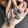 Where Winds Meet Silver Obsidian Cat Phone Charm Midnight Blades Game Player Pendant Anime Cosplay Backpack Charm for Game Fans