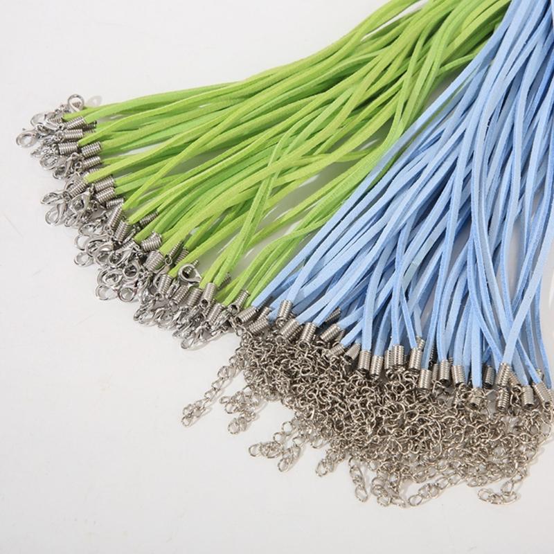 Soft Comfortable Suedes Rope Adjustable Velvets Cord Chain Lobster Clasp String Cord for Pendant Necklace Jewelry Making
