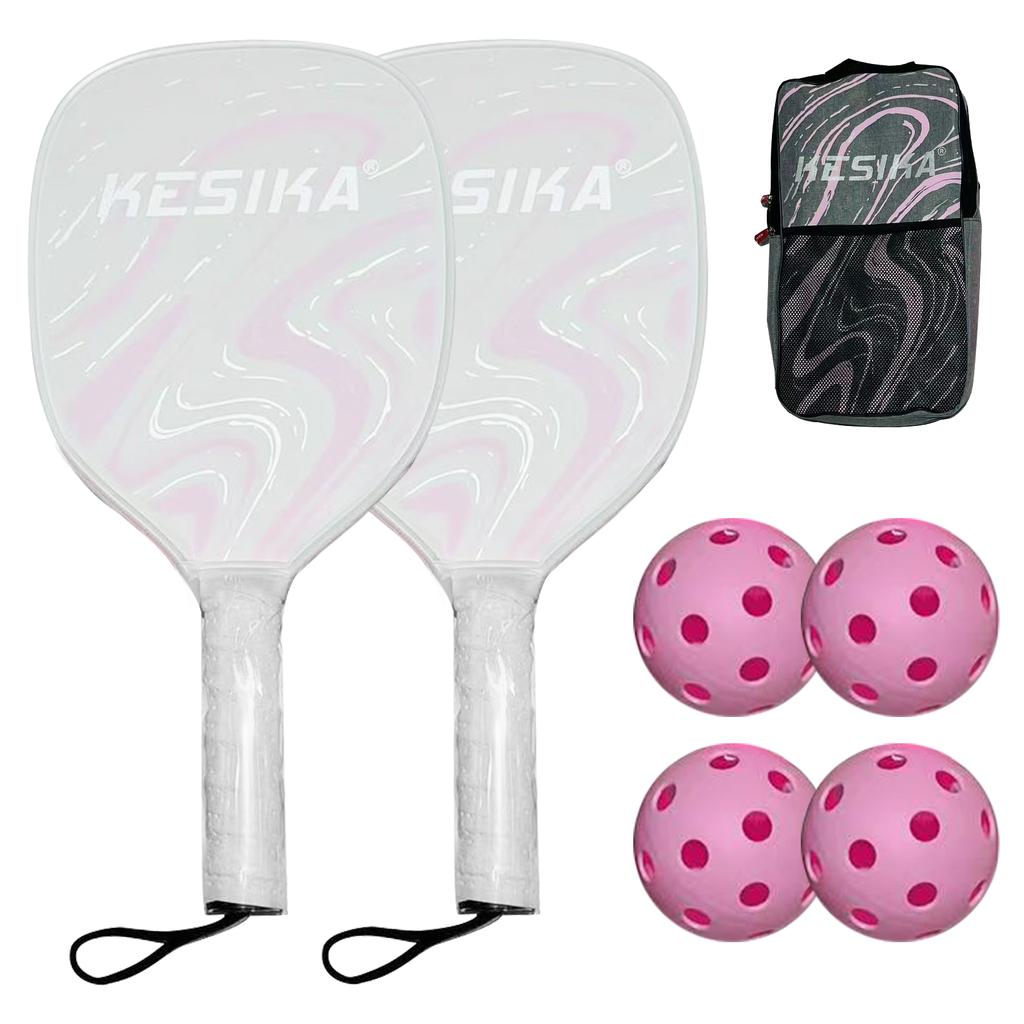 Pickleball Rackets Set Pickleball Paddle Set of 2 Rackets and 4 Pickleballs Balls Pickle-Ball
