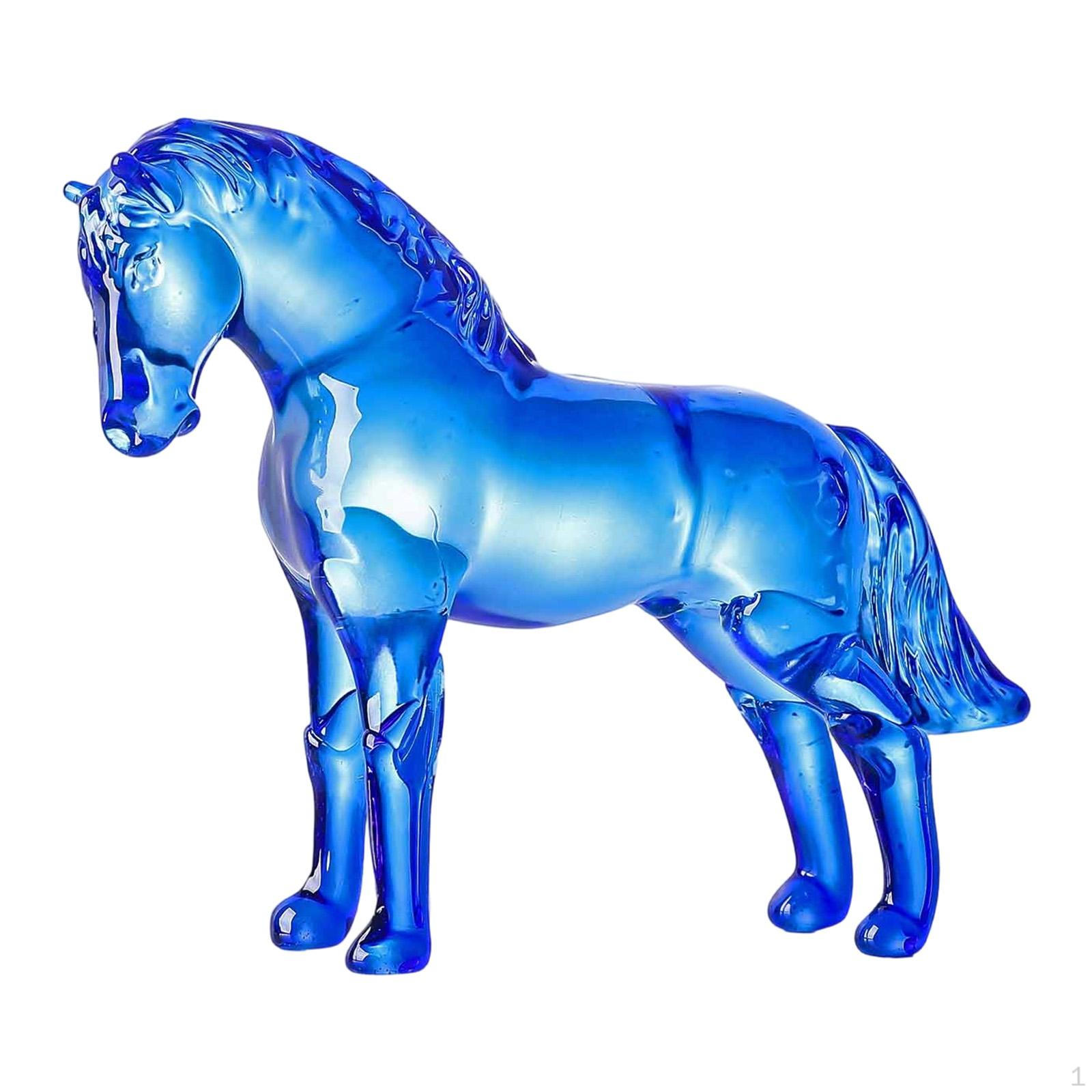 

Desk Horse Figurine Glass Animal Sculpture Miniature Collectible Table Centerpiece Crafted From Style F
